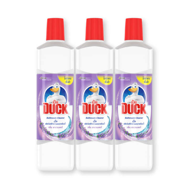 เป็ด น้ำยาล้างห้องน้ำ กลิ่นลาเวนเดอร์ 450 มล. x 3 ขวด.Duck Toilet Lavender 450 ml x 3