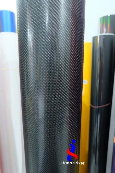 Stiker Skotlet Hitam Carbon 4d Glossy 1 Rol Ukuran 45cm X 15meter