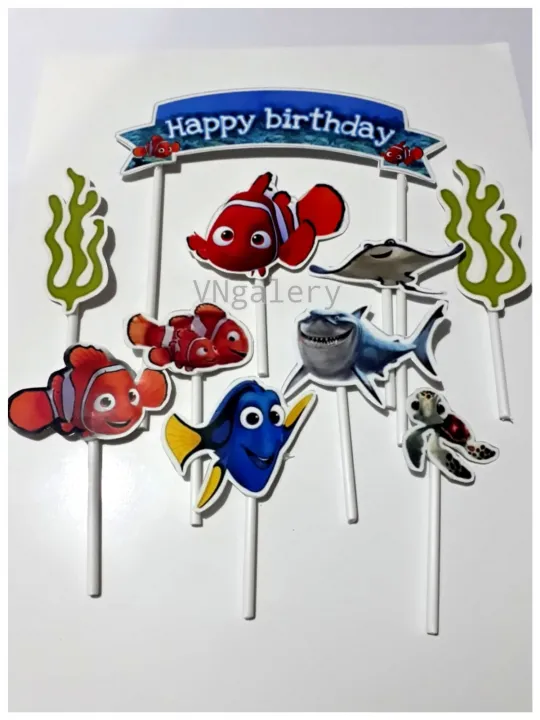 topper hiasan kue ulang tahun/ topper kertas karakter NEMO | Lazada