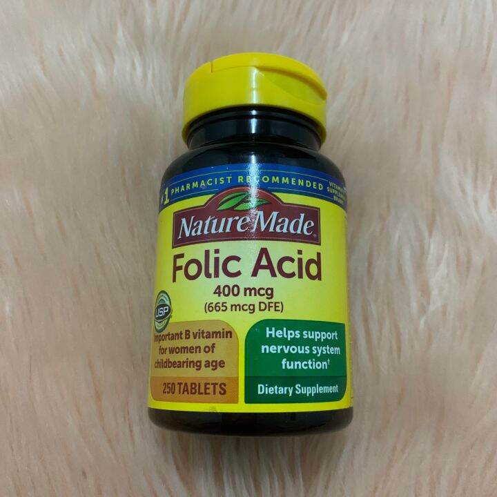 Nature Made Folic Acid 400 mcg (665 mcg DFE) 250 Tablets Expiry MAY
