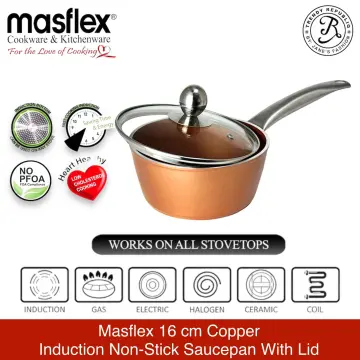 18cm Master Class Induction Saucepan with Glass Lid - Masflex