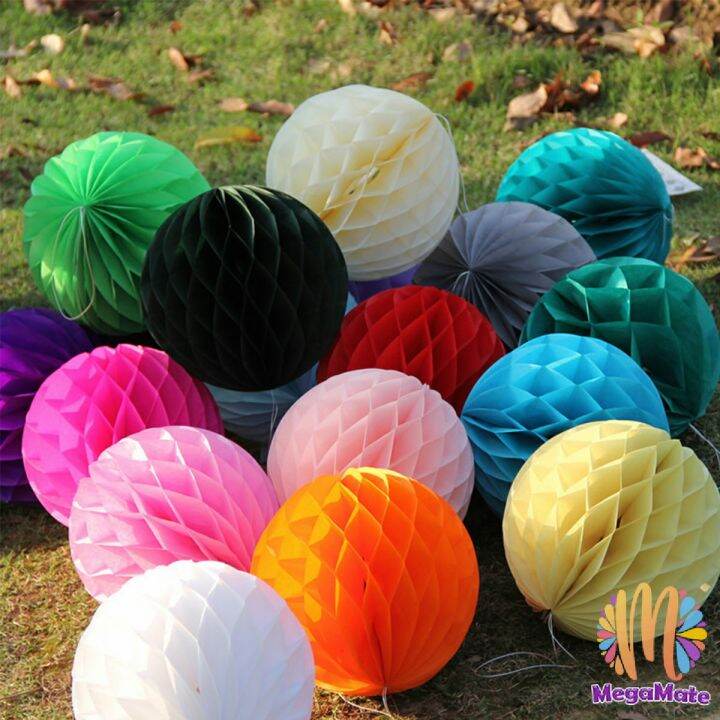 M.mate พู่แขวนโคมไฟตกแต่งหลายสีรังผึ้ง Pom 25cm อุปกรณ์พรรค Lazada.co.th