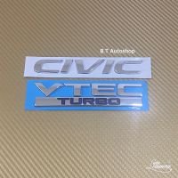 โลโก้ CIVIC VTEC TURBO ติดท้าย Honda ชุด 2 ชิ้น