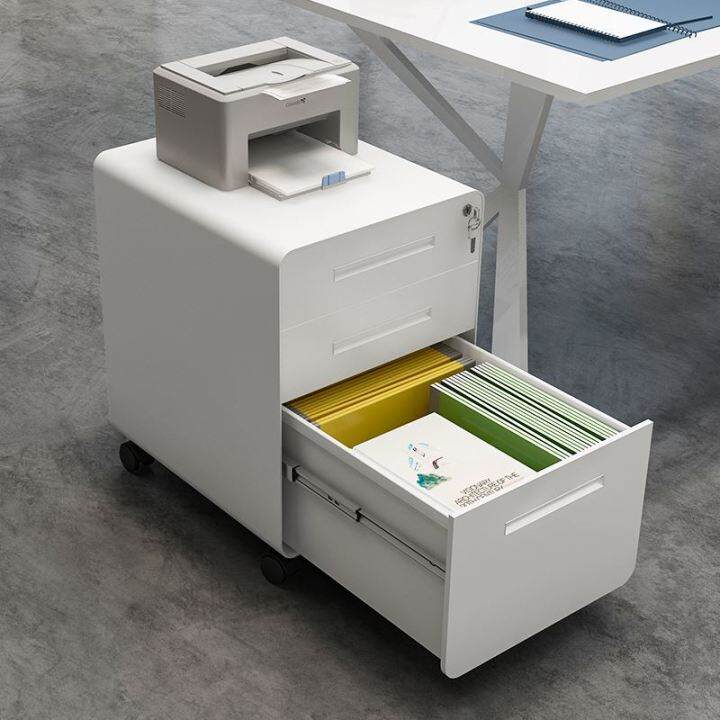 underTable Storage ThreeDrawer File with Lock Movable