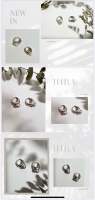 JIIRA silver and freshwater pearl earrings 3 color -ต่างหูห่วงเงินแท้ ไข่มุกน้ำจืดแท้