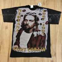 KURT COBAIN NIRVANA BOOTLEG OVERPRINT เสื้อวง เสื้อทัวร์