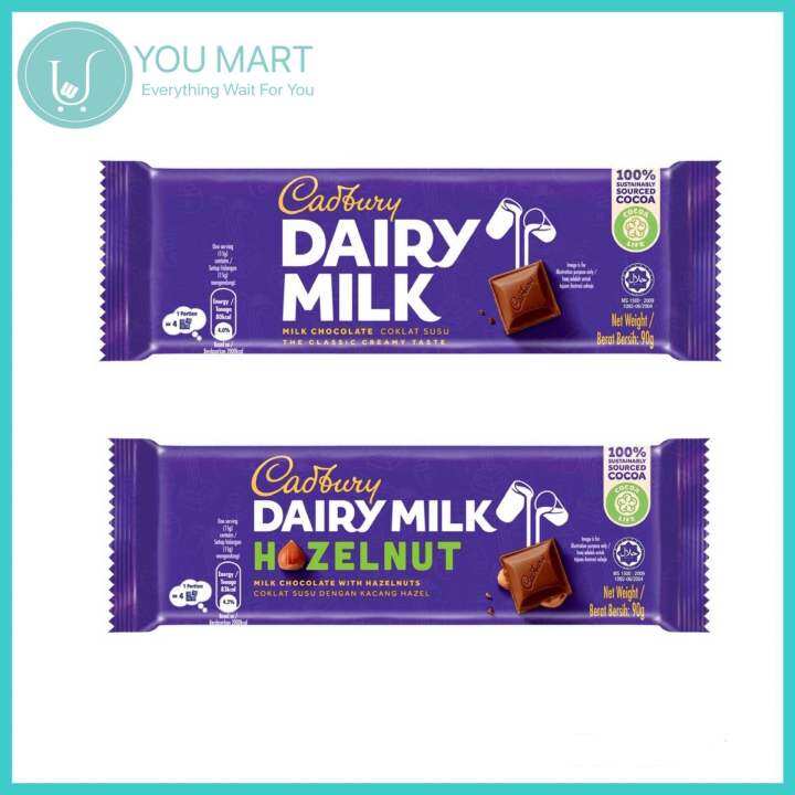Cadbury Dairy Milk Milk chocolate / Hazelnut(90g x 1) Lazada
