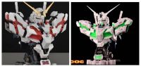 1/35 Scale Red or Green RX-0 UNICORN GUNDAM Bust Assembled Model LED Light In Box - Yihui