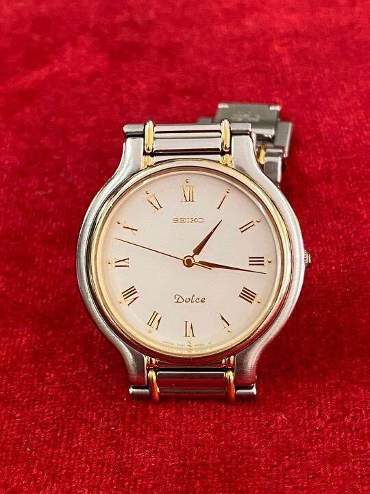 seiko-dolce-quartz-นาฬิกาผู้ชาย-ขนาดตัวเรือน-32-5-มม-ความหนา-6-มม-ความยาว-18-ซม-นาฬิกาของแท้-รับประกันจากผู้ขาย-3เดือน