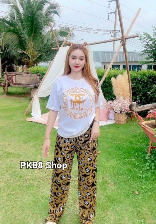 ชุดเซ็ท-2-ชิ้น-เสื้อและกางเกง-สวยตรงปก-ชุดแฟชั่น-เสื้อผ้าแฟชั่น