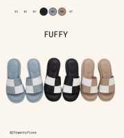 25twentyfives - Fuffy รองเท้าส้นตึกลายตารางทูโทน สูง1.5นิ้ว