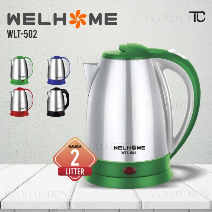 WELLHOME WLT 502 TEKO LISTRIK 2 LITER [RENDAH WATT PACKING BUBBLE