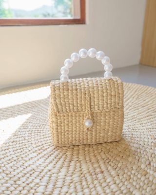 กระเป๋าสานผักตบชวา รุ่น Pearly white bag