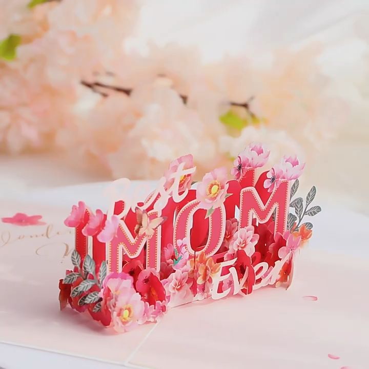 Best Mom Ever Pop Up Card 3d Cardgreeting Card For Mothers Day Card For Mom Birthday Card Mom