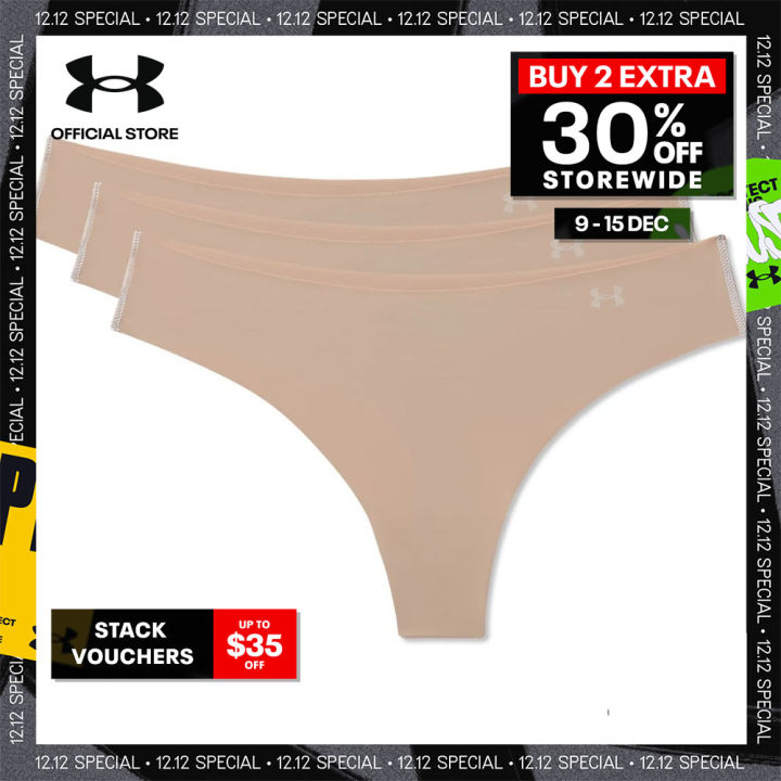 Women's Pure Stretch Thong (3 Pack), Under Armour
