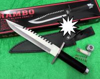 มีดพก อุปกรณ์เดินป่า มีดปลายเรียว RAMBO FRlST BLOOD ยาว (38cm) พร้อมชองหนัง มีดอเนกประสงค์ เหมาะกับการเดินป่า แคมปิ้ง สินค้าพร้อมส่ง