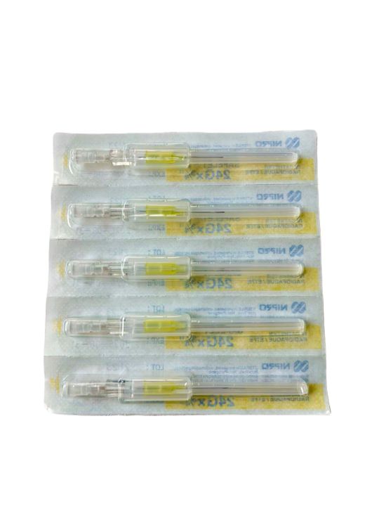 เมดิคัท-iv-catheter-เบอร์-24g-x-3-4-เข็มเปิดเส้น-เข็มให้น้ำเกลือ-nipro-safelet-cath-medicut-50ชิ้น-กล่อง