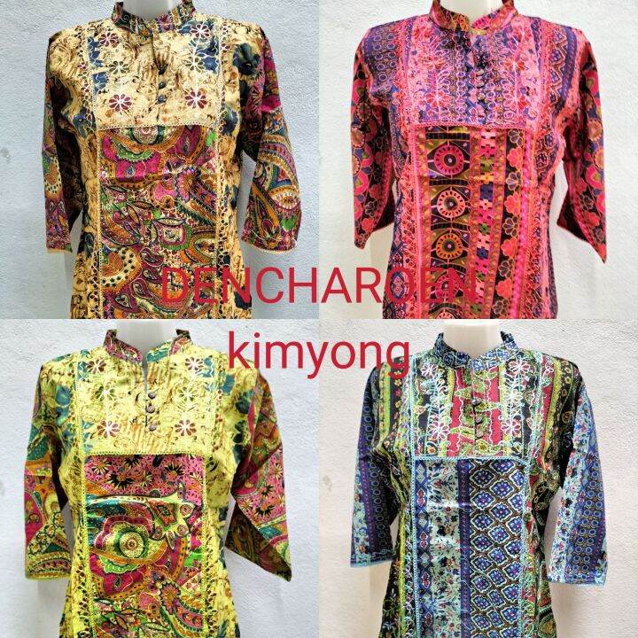 เสื้อเนปาลลายดอกสีสดใสของแท้100-ใส่เย็นสบายคุ้มทนทาน