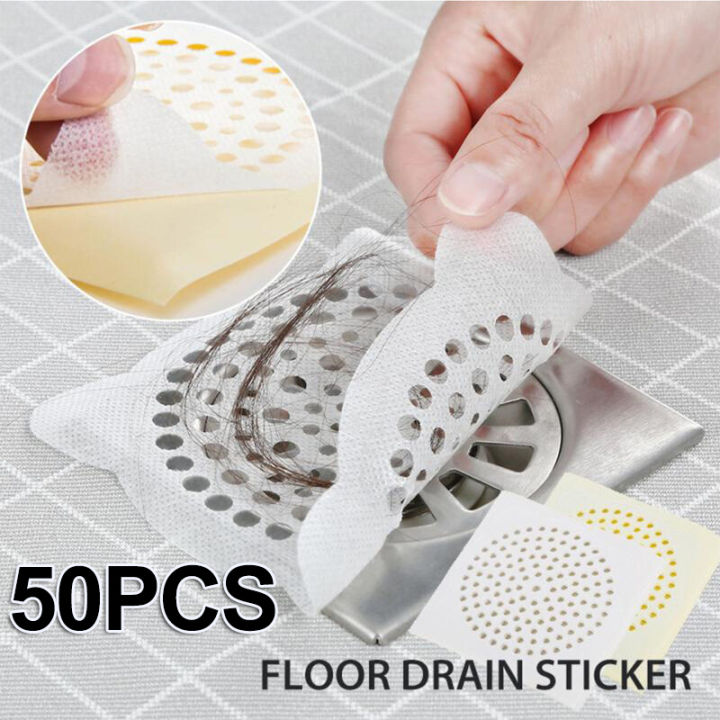 30pcs Household Drain Filter Sticker Self-adhesive Floor Drain