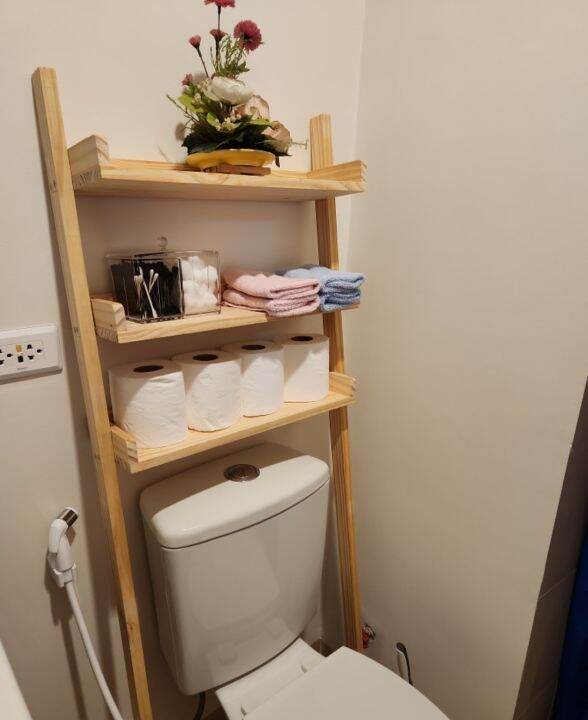 Wooden Ladder Shelf Leaning Over Toilet Washing Machine Lazada PH
