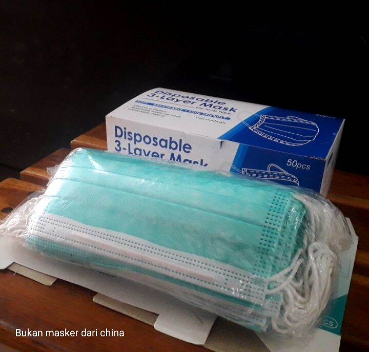 1 Pack Masker Medis 3ply Isi 50 Pcs Non Box | Masker Medis | Disposible ...