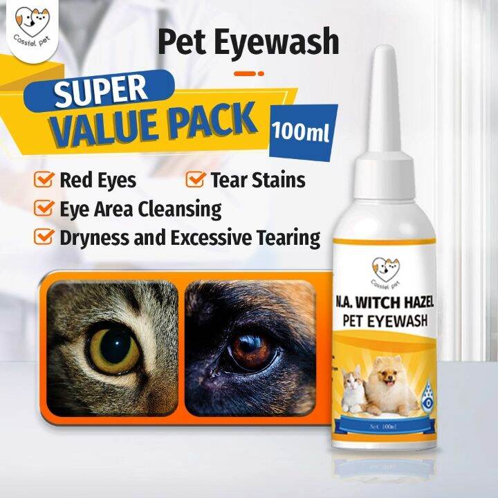 CASSIEL PET 100 ml Pet Eye Care Drops For Dogs Cats Eyes Tear Stain