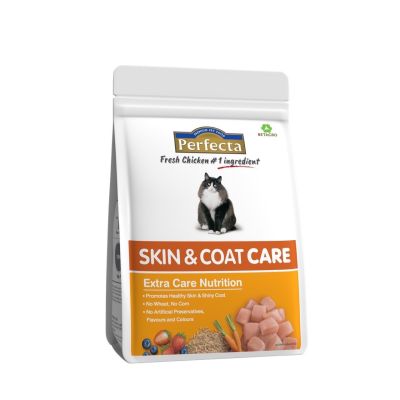 Perfecta Skin and Coat Care for Cat อาหารเม็ดสำหรับแมวสูตรบำรุงผิวหนังและเส้นขน ขนาด 400g