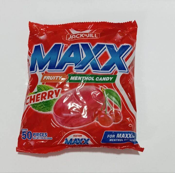 MAXX Fruity METHOL CANDY 'RED'' CHERRY Flavor.For MAXIMUM Menthol Enjoyment 50 pcs . 200g