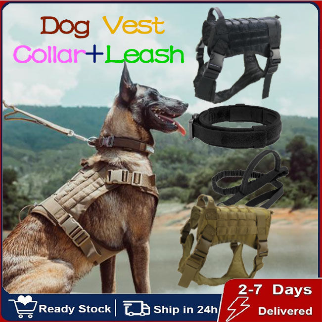 Military Big Dog Harness Pet German Shepherd K9 Malinois Training Vest  Tactical