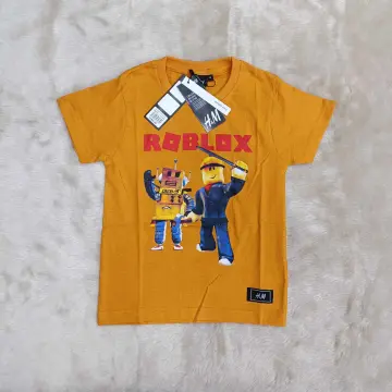 ADEN Roblox Logo Shirt Metallic Gold Gamers TShirt Boys Tee Shirts Roblox T- Shirt Adult Kids Size Cotton Unisex (Black)