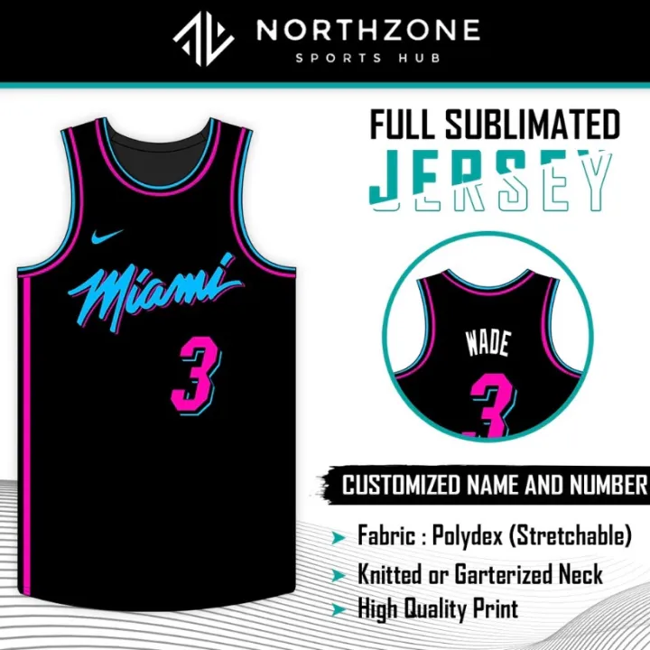 eficientemente Gimnasio parque Natural NORTHZONE Miami Heat "Vice" Jersey City Edition Black and White Full  Sublimated Basketball Jersey, Jersey For Men (TOP) | Lazada PH