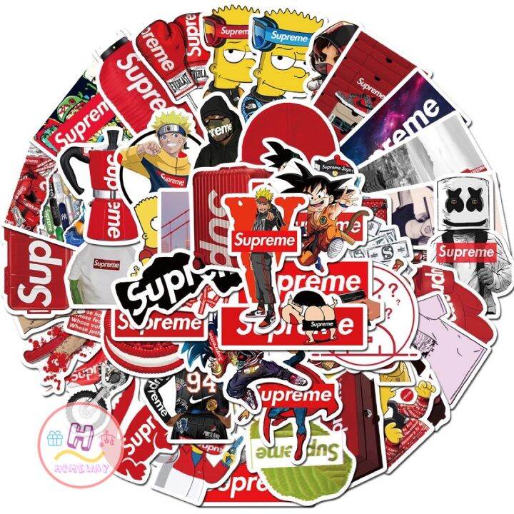 sticker-สติ๊กเกอร์-supreme-h-145-ซูพรีม-50ชิ้น-หมี-นารูโตะ-naruto-ดราก้อนบอล-กาแฟ-star-wars-nasa-นาซ่า-ซูพีม-ซุปเปอร์แมน