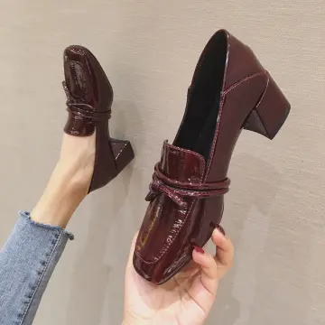 Chunky high sales heel loafers