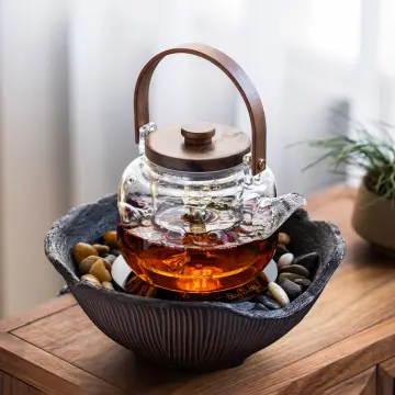 Glass Loop-Handled Teapot Electric Ceramic Stove Cooking Teapot Heating  Kettle Household Clay Pot Tea Set