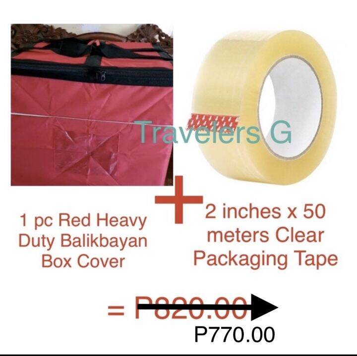 Heavy Duty Red Balikbayan Box Cover Plus Clear Superb Packaging Tape
