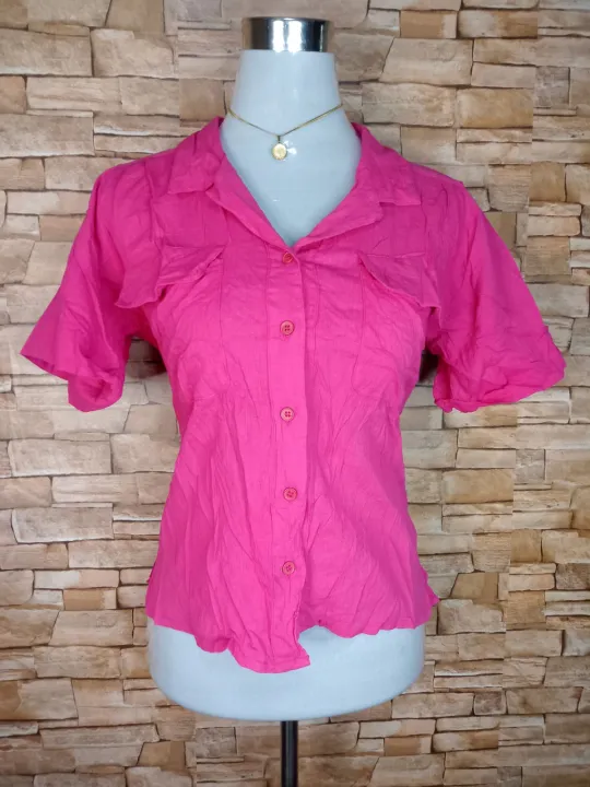 HFH THRIFTED FUSHIA PINK FASHION BLOUSE | Lazada PH