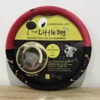 หุ้มพวงมาลัย The Little dog สีแดง-ดำ