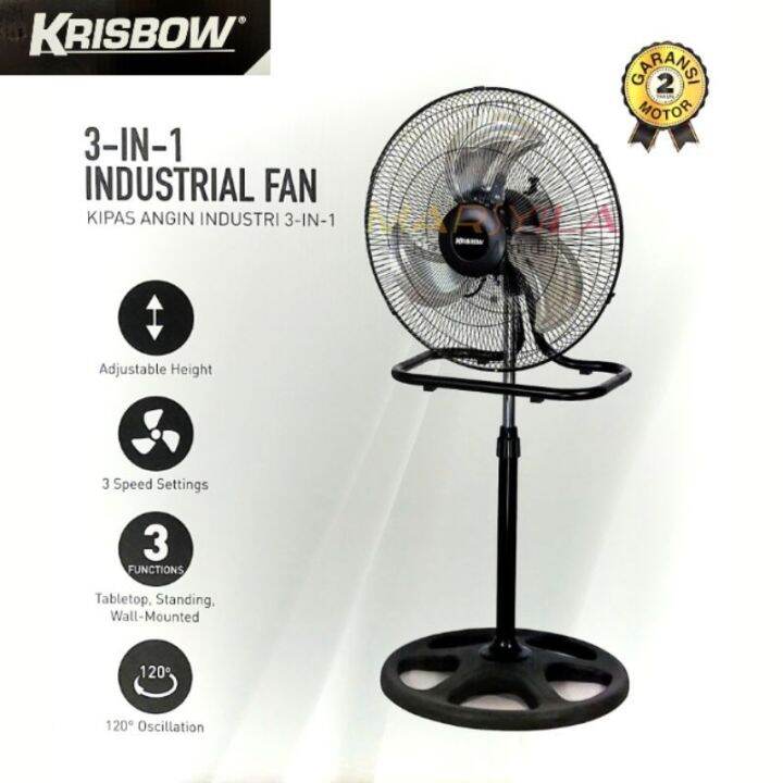 KIPAS ANGIN 3 IN 1 BESI 18 INCH KRISBOW | PEDESTAL FAN | KIPAS ANGIN ...