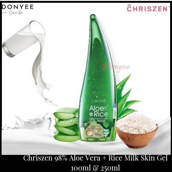CHRISZEN 98 Aloe Vera + Rice Milk Skin Gel 100ml & 250ml Lazada