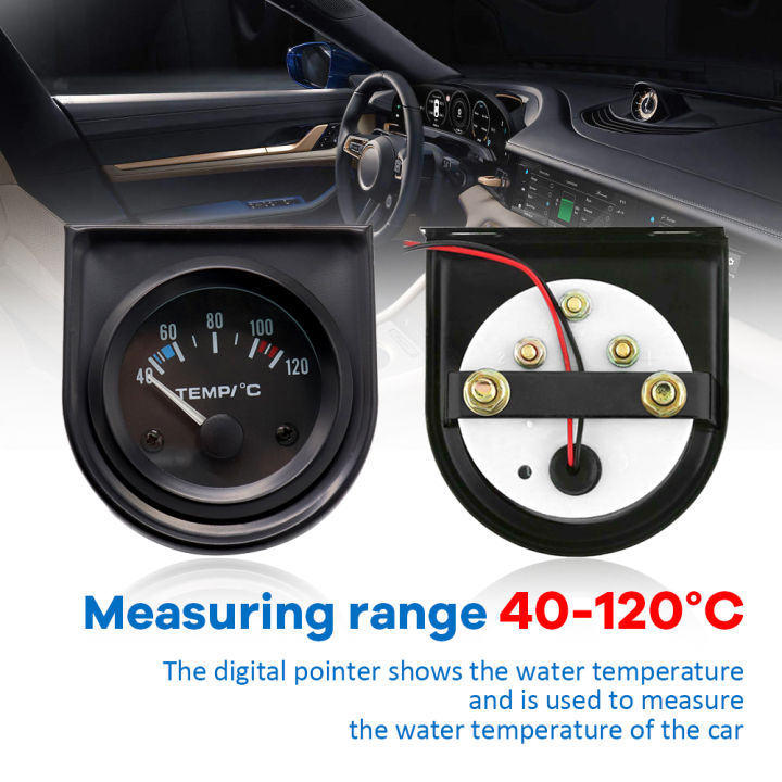  2 Inch 52mm Car Blue LED Digital Water Temperature Fahrenheit  Gauge Kit with Temp Sensor Black : Automotive