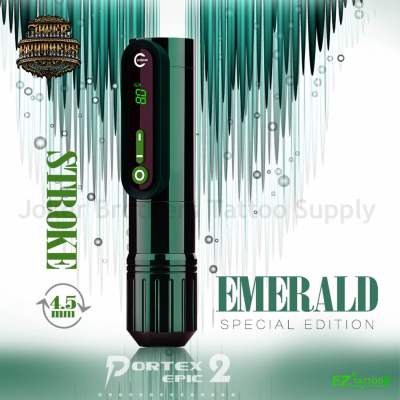 เครื่องสักไร้สาย EZ P2 EPIC 4.5mm Emerald Wireless Battery Tattoo Pen Machine