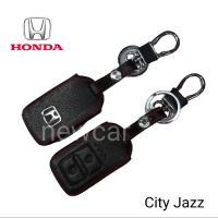 ซองหนังหุ้มกุญแจรีโมท Honda Jazz2014 City Civic Accord 2ปุ่มพร้อมพวงกุญแจ