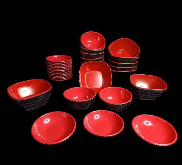 Saucer Plate / Platito Red And Black Melamine Lazada PH