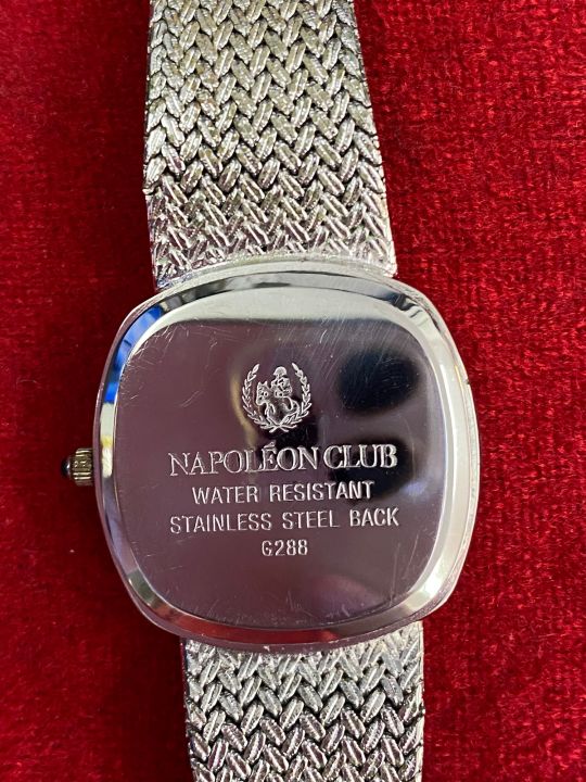 napoleon-club-quartz-ตัวเรือนสแตนเลส-นาฬิกาผู้ชาย-มือสองของแท้