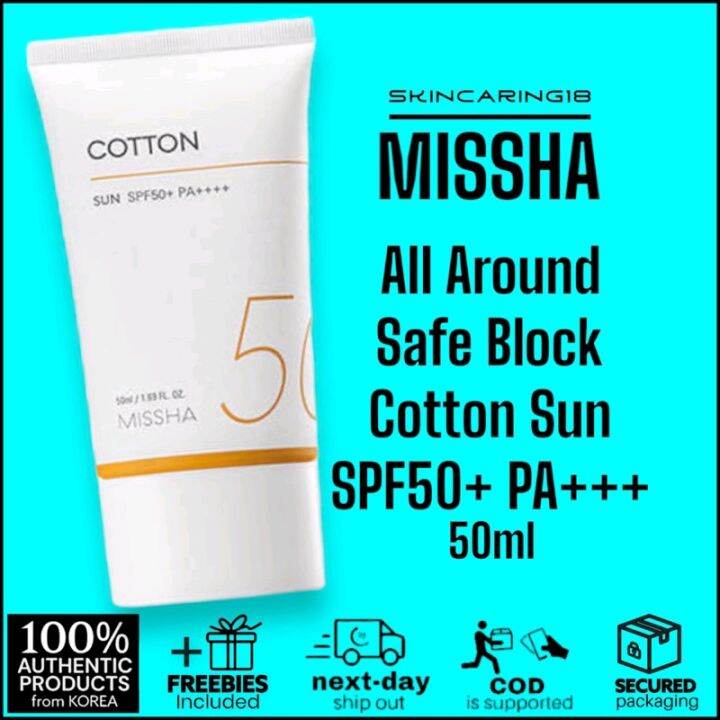 Missha All Around Safe Block Cotton Sun Spf50 50ml By Skincaring18