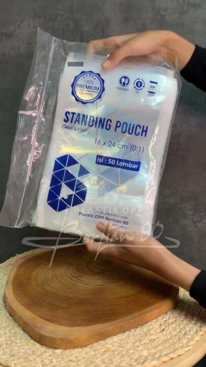(50 Lembar) Standing Pouch 300gram - Standing Pouch Bening . Kemasan