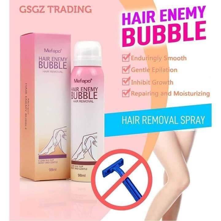 100, Original HAIR ENEMY BUBBLE HAIR REMOVAL SPRAY Lazada PH