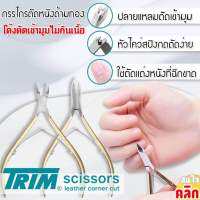 Scissors leather corner cut trim กรรไกรตัดหนังสแตนเลสด้ามทอง