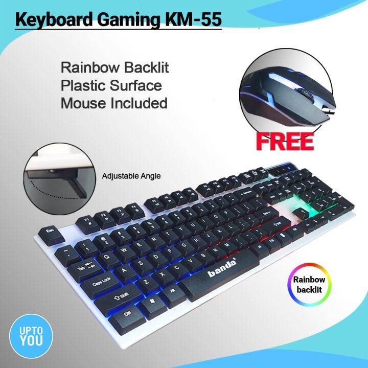 Paket Keyboard dan Mouse Gaming KM55 RGB Gaming Keyboard and Mouse