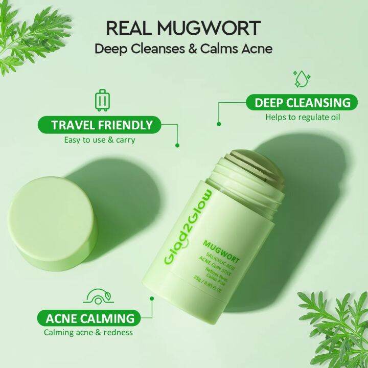 Glad2Glow Mugwort Salicylic Acid Acne Clay Stick 25G Lazada Indonesia